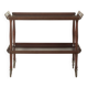 Classic serving trolley from the 1960s, solid Macoré frame with two Macoré veneer shelves and brass castors