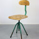 Set of 2 industrial mint green swivel chairs, 1960