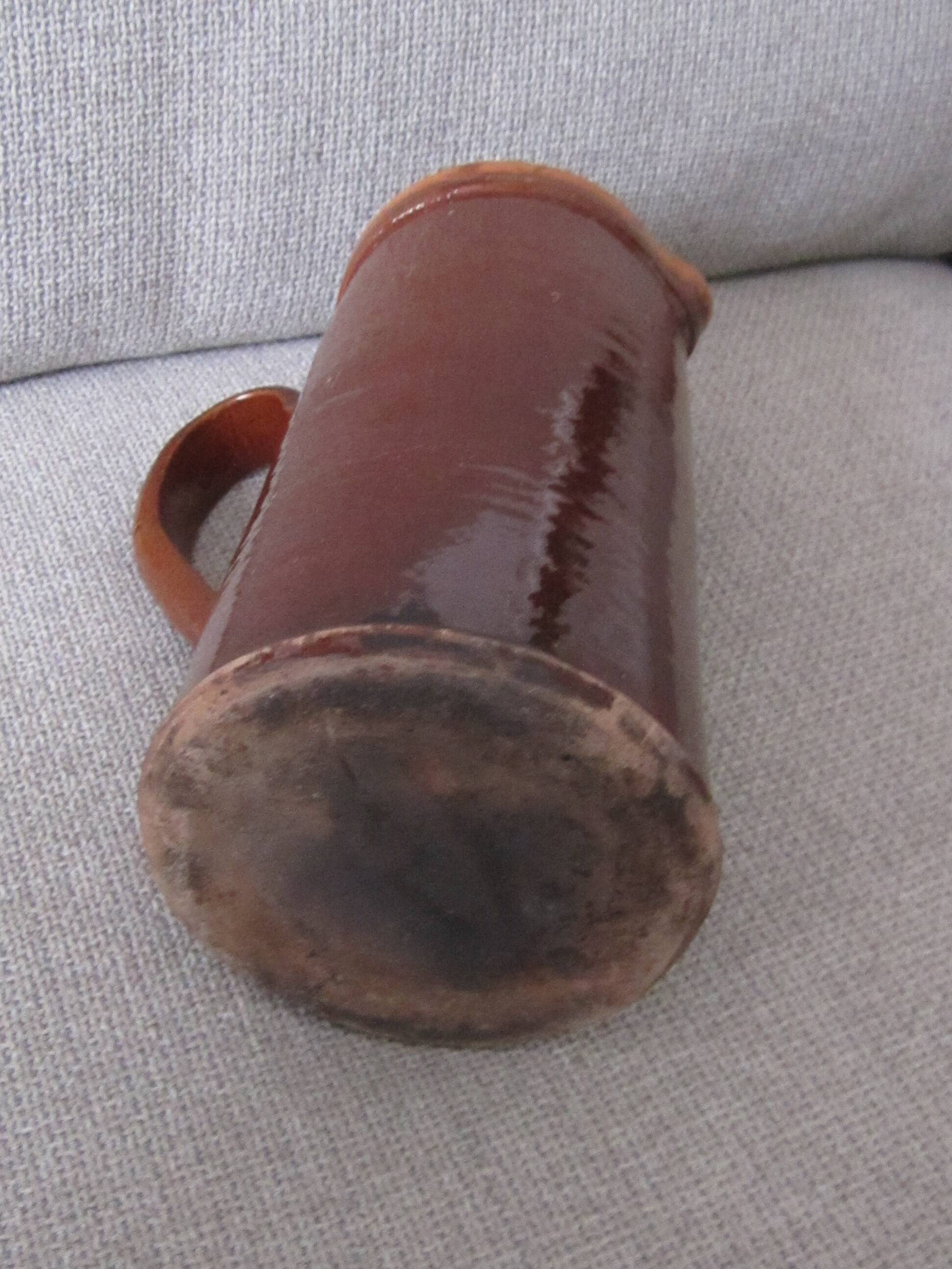 Glazed earthenware jug late 19th century milk pot