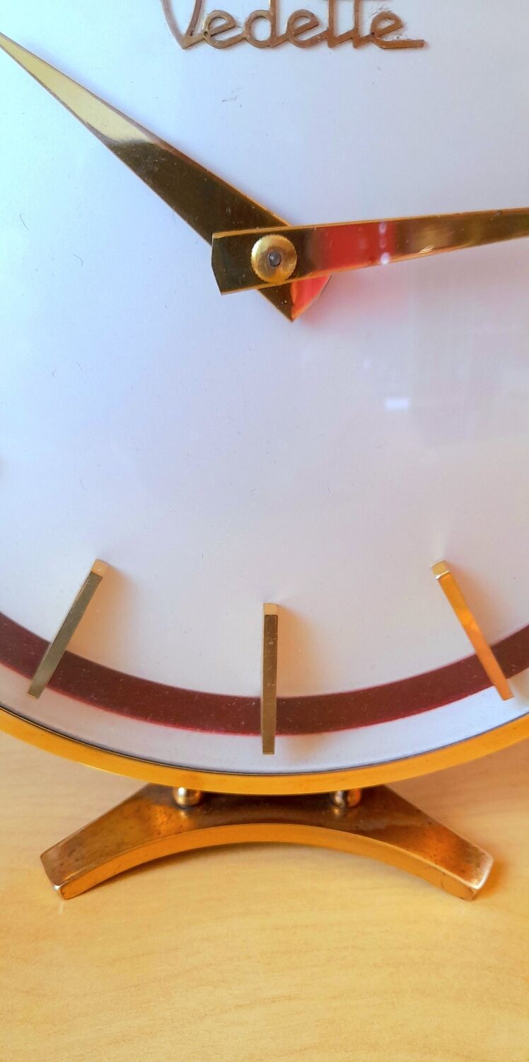 Vedette brass mechanical clock