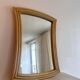 Miroir vintage évasé, rotin, France 1970