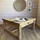 Large antique coffee table in sandblasted solid oak - Rustic chic style