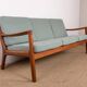 Danish 3-seater sofa in teak and new fabric, Senator model Ole Wanscher, France & Son.