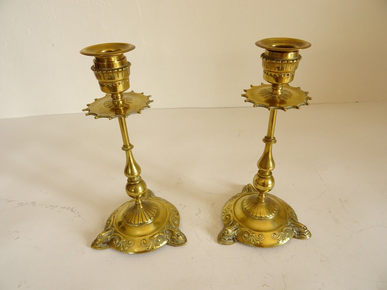 Art Nouveau candle holder pair early XX