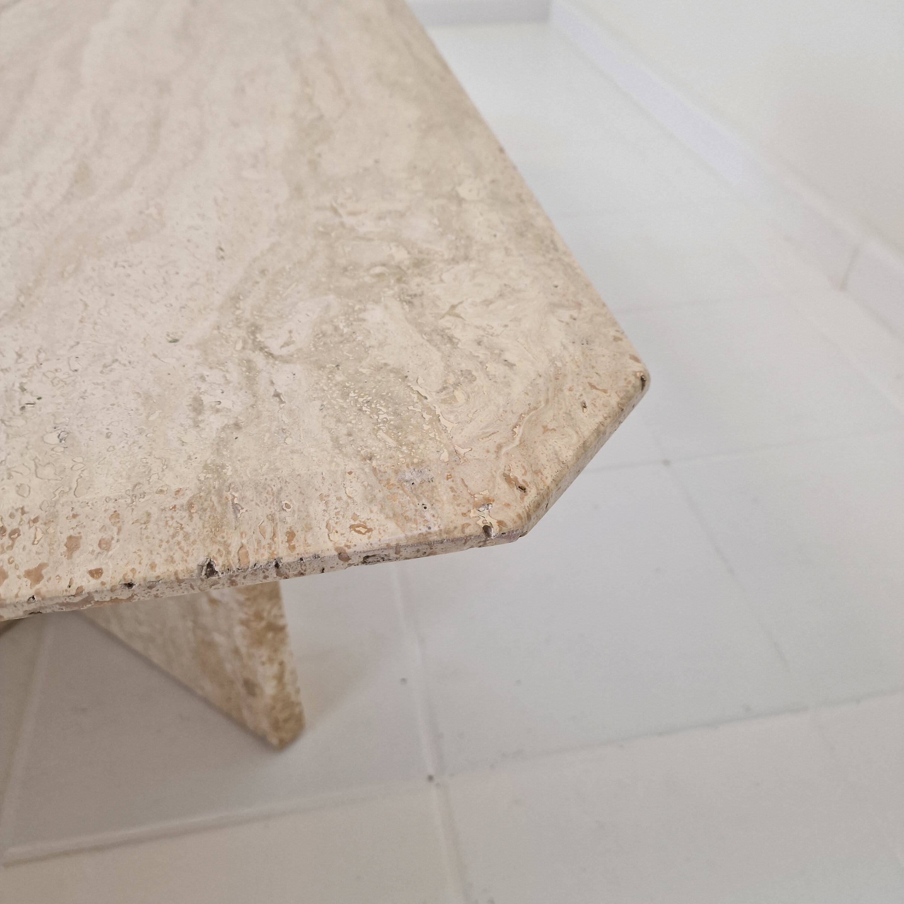 Rectangle Travertine Coffee or Side Table, Italy 1980s