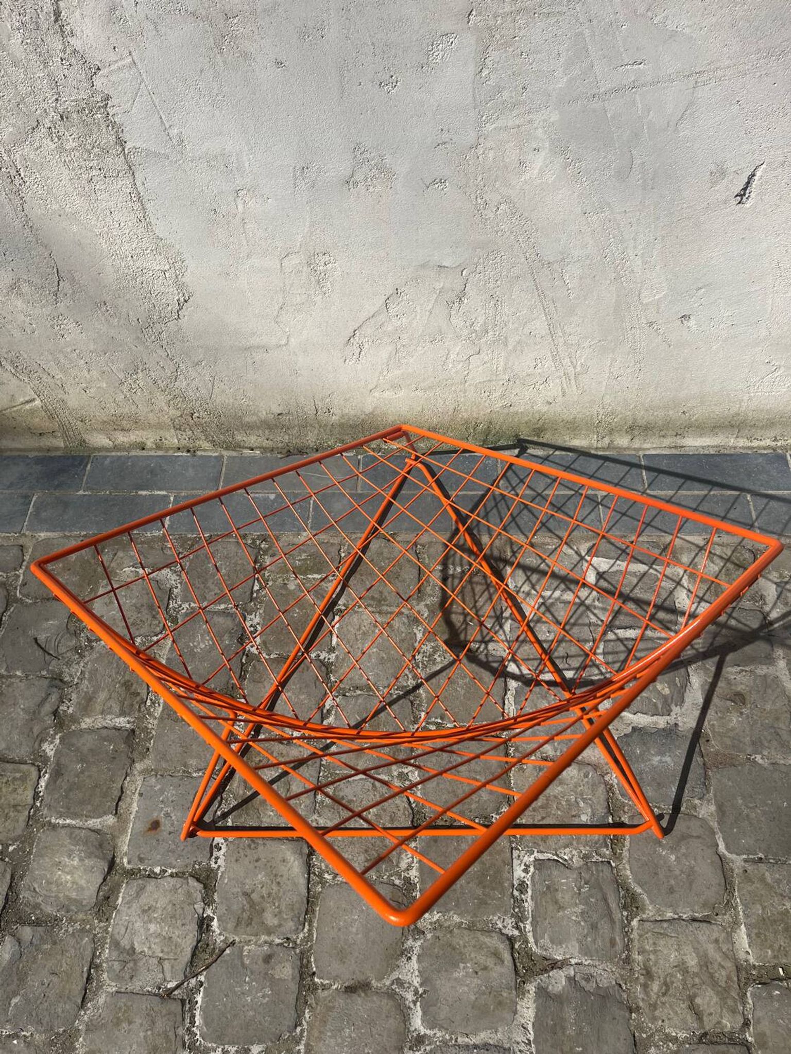 Orange lattice armchair