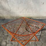 Orange lattice armchair