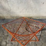 Orange lattice armchair