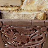 Lattice wooden wall panel with a plant motif, originating from Sri Lanka, 97x32cm.