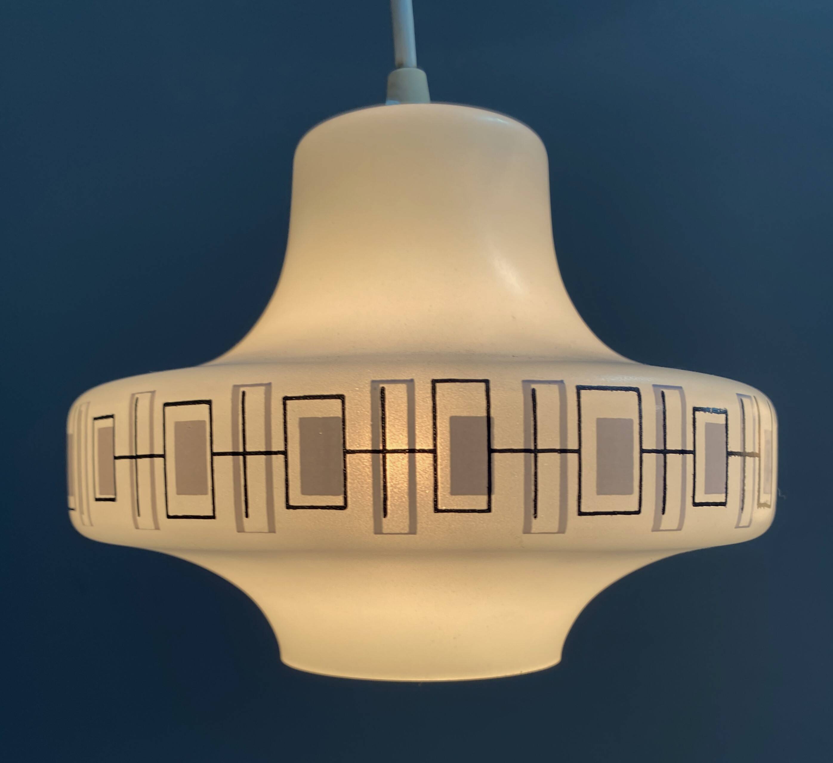 Double glass hanging lamp 1960s