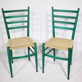 Mid-Century Italian Dining Chairs with Woven Seats, Set of 6, 1960s–70s