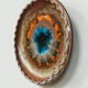 Vintage ceramic wall art bowl 'colorful fat lava'