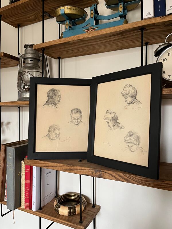 Dessin ''Mon Papa'' 1905 en graphite