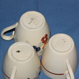 3 cups vintage coffee - Sarreguemines - flower décor