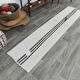 2x8 white brown hemp runner rug 57x260cm