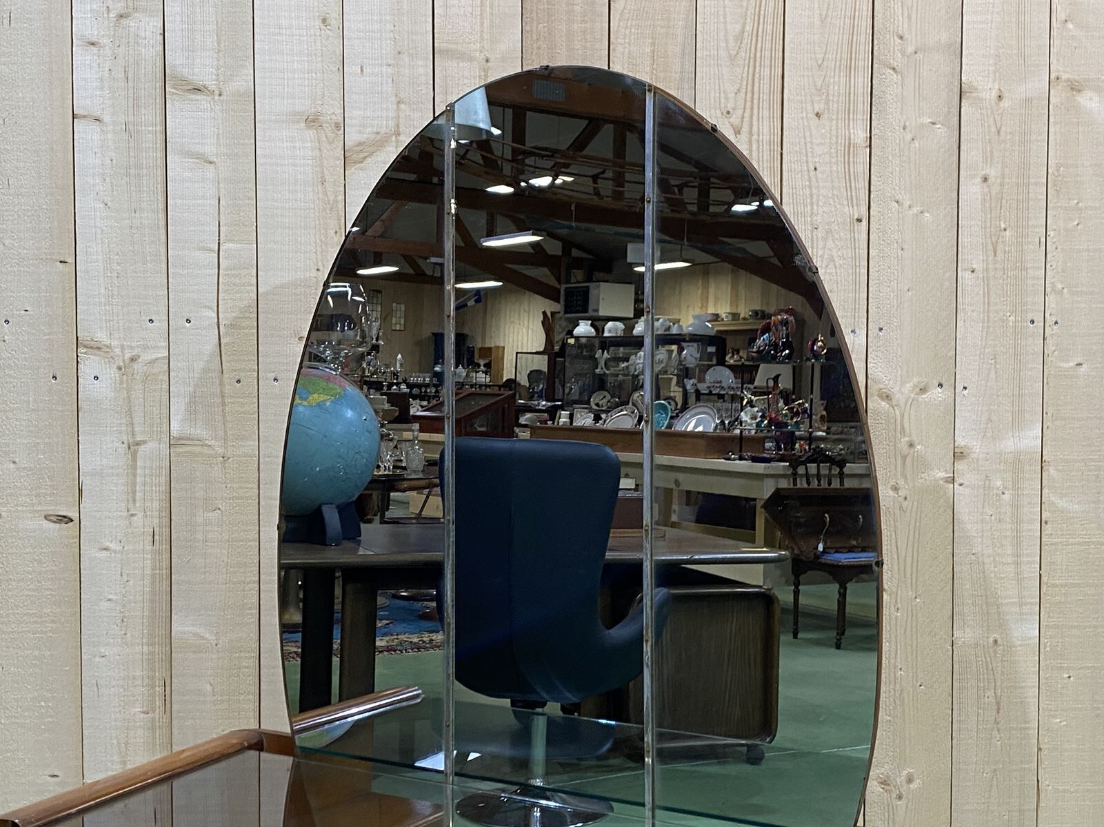 English art deco hairdresser in oak and walnut