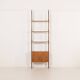 Italian floor to ceiling wall unit or room divider in teak, 1960s