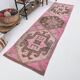 Tapis herki runner rose et marron 3x10, 307x88cm