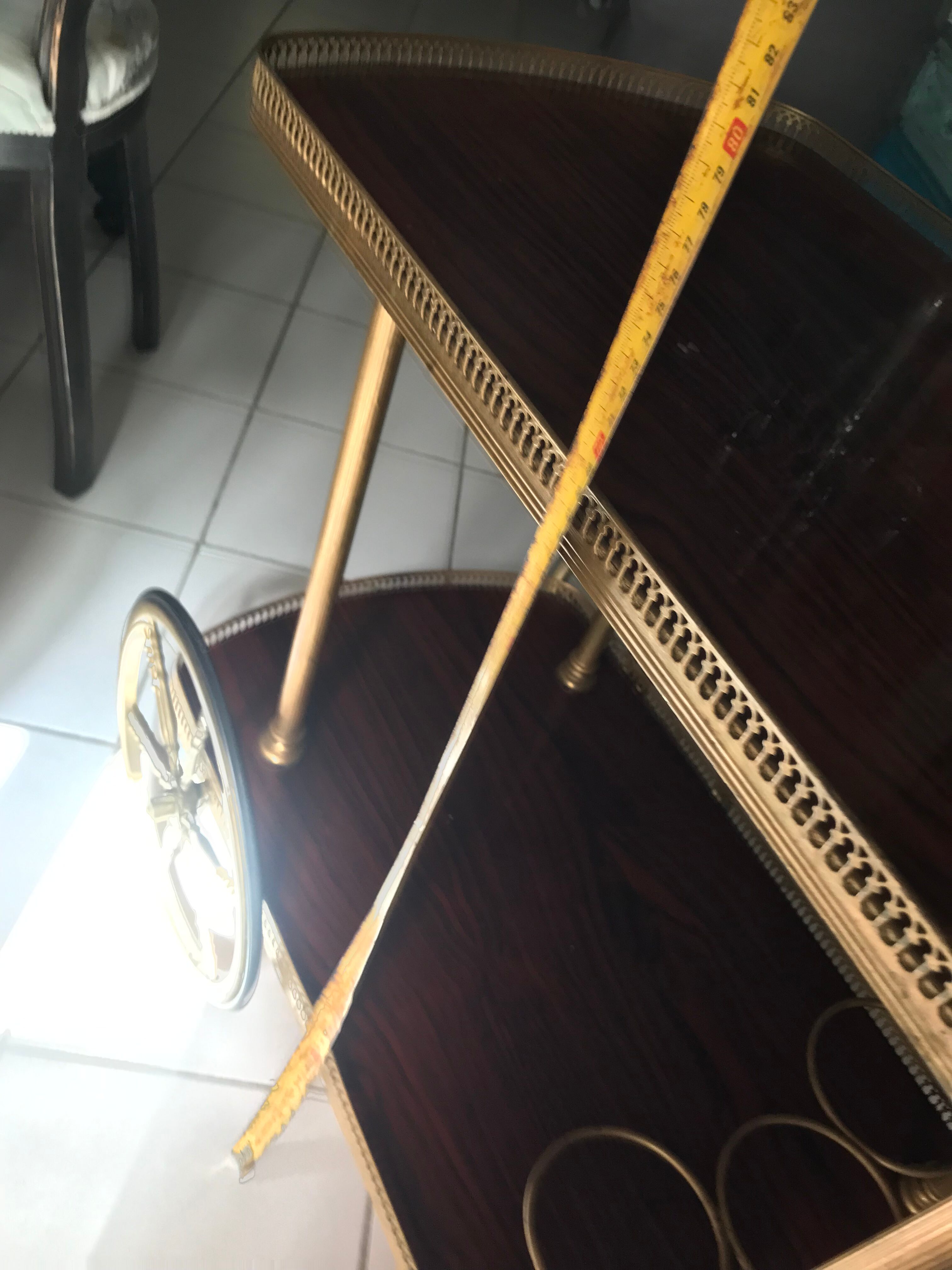 Rolling service wood and brass