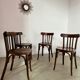 Set of 4 old vintage 50s bentwood bistro chairs