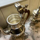 Two shaped pieces in silver-plated metal punched circa 1900 (B)