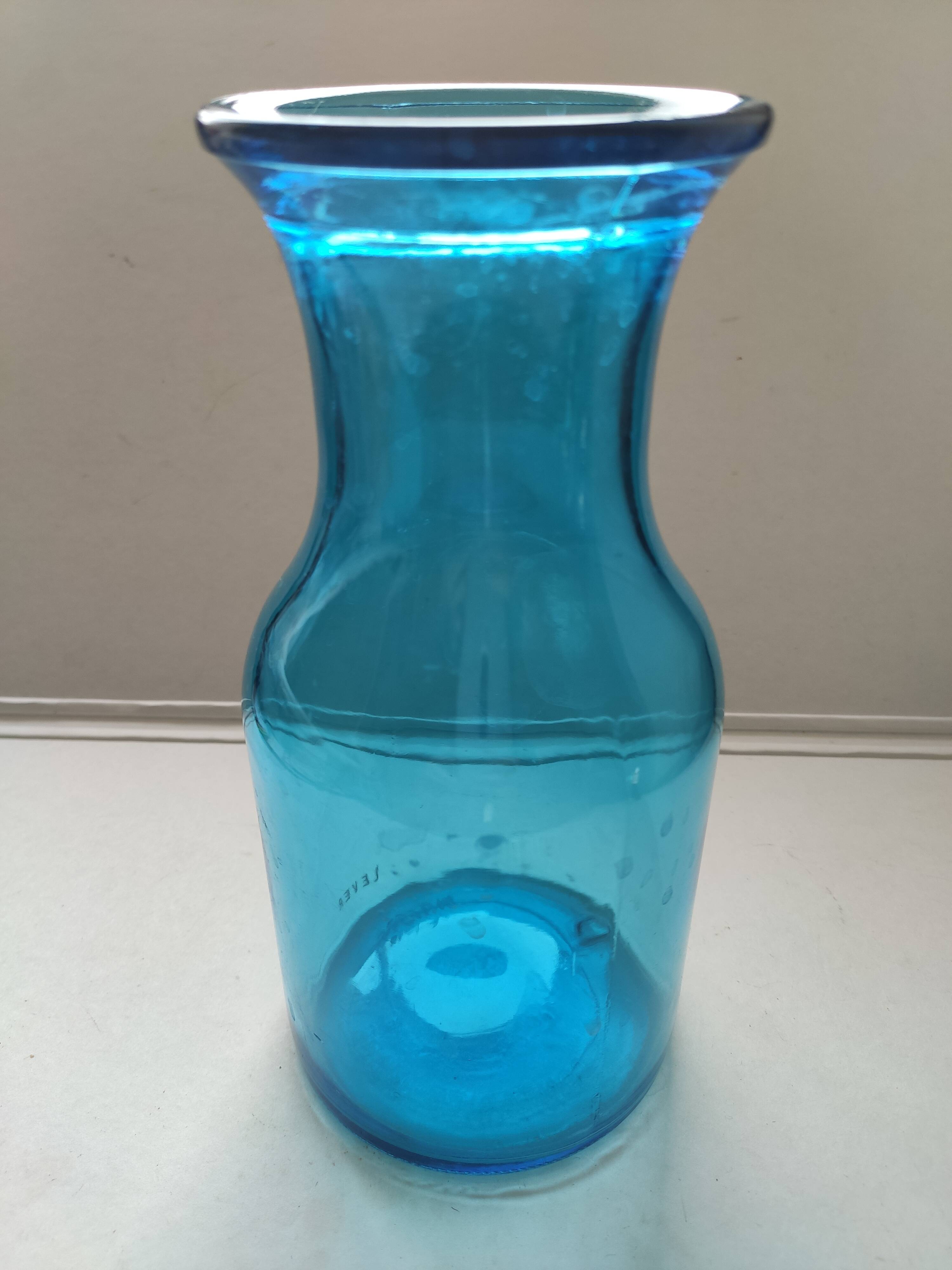 Blue glass carafe