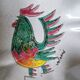 Vallauris - Stylised polychrome rooster cut - Stoneware - Quadrilobed dish