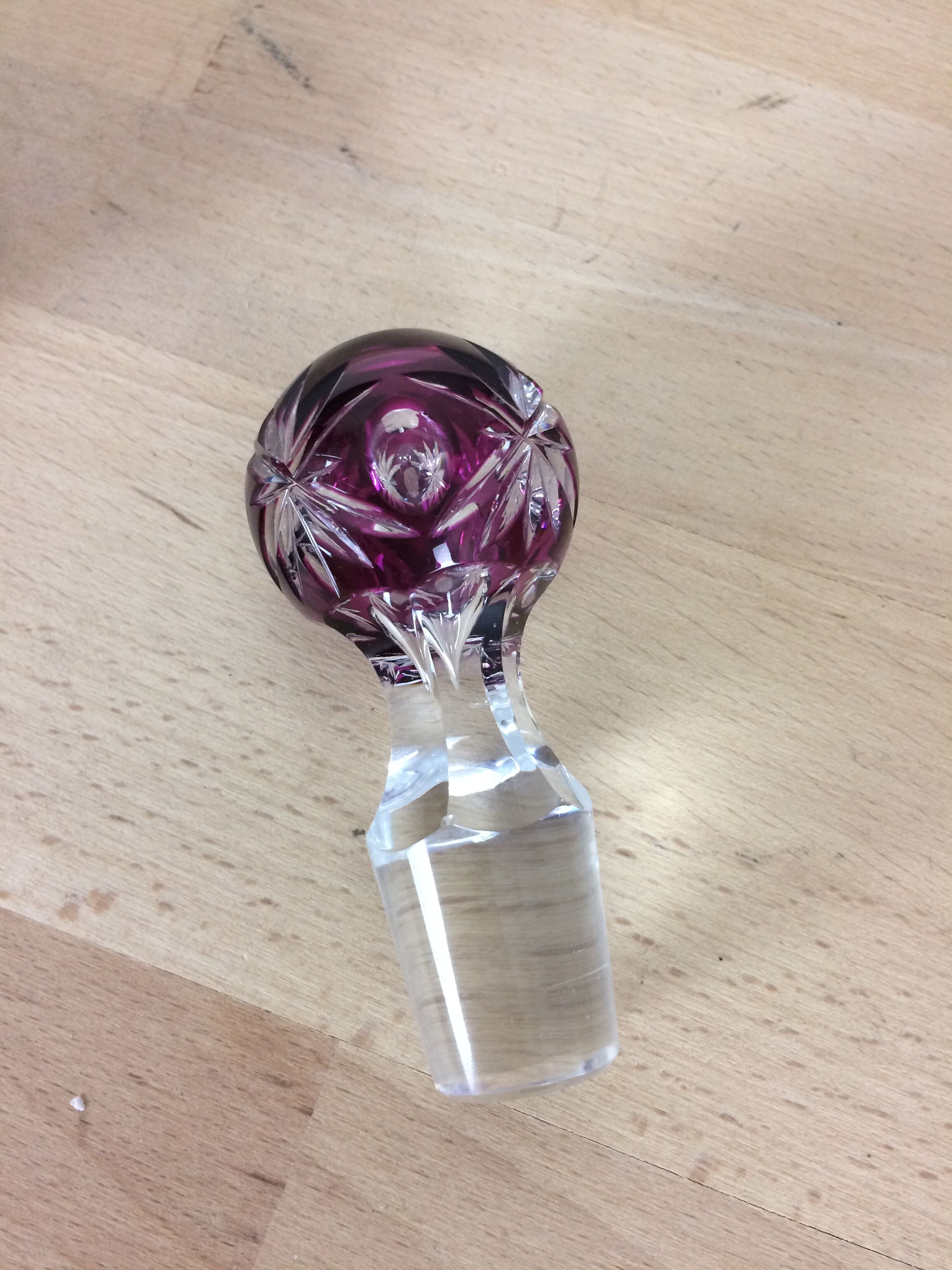 Val Saint Lambert double-layer red cut crystal carafe