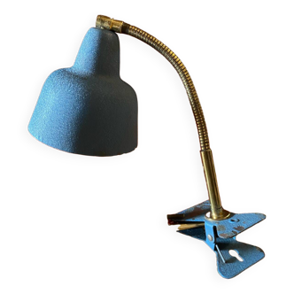 Vintage clip lamp, adjustable metal spotlight.