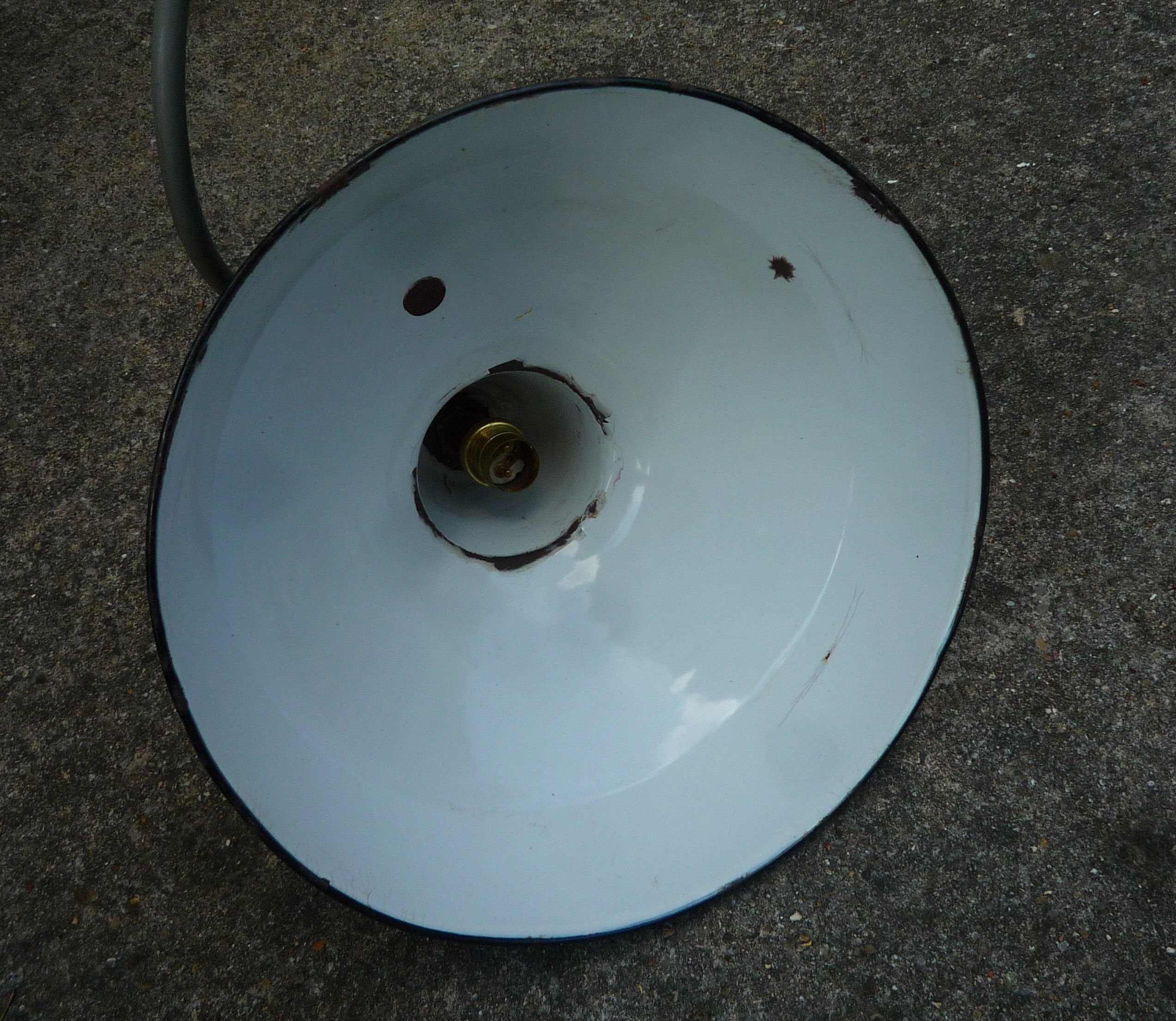 Suspension lampshade lacquered metal industrial style, retro 1950s