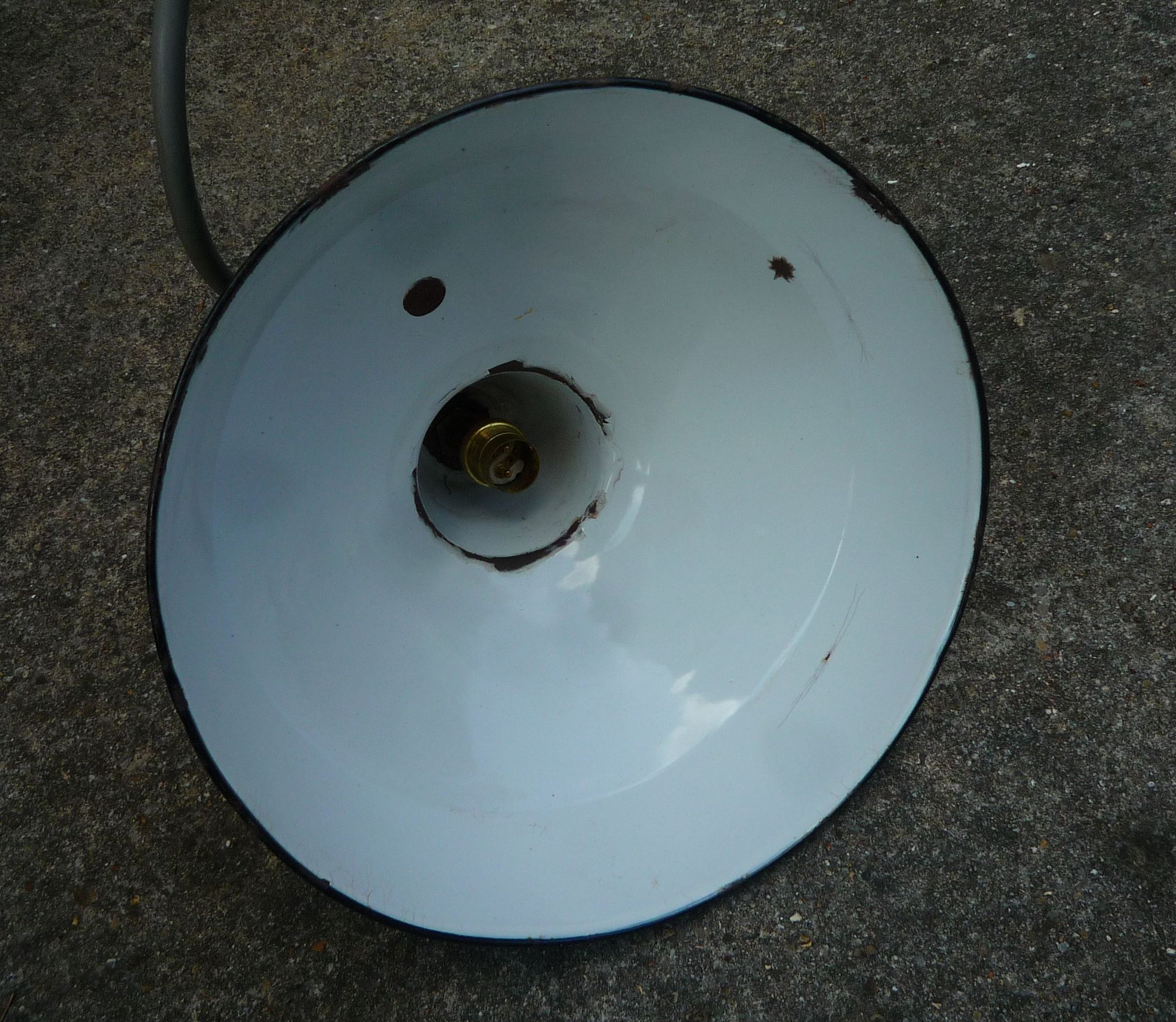 Suspension lampshade lacquered metal industrial style, retro 1950s