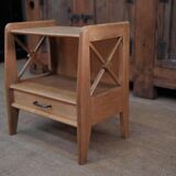 1950 vintage oak bedside table