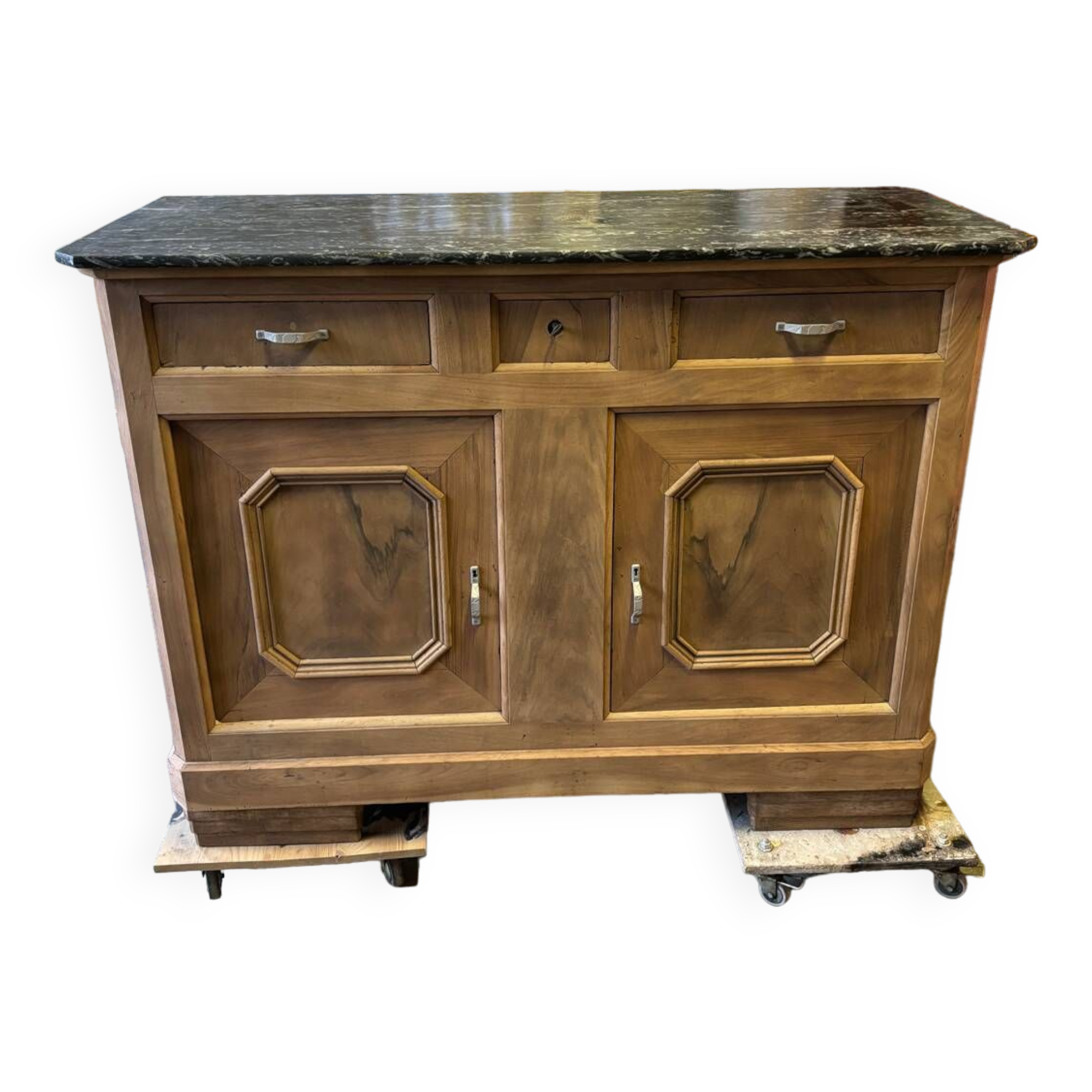 Art Deco raw wood sideboard