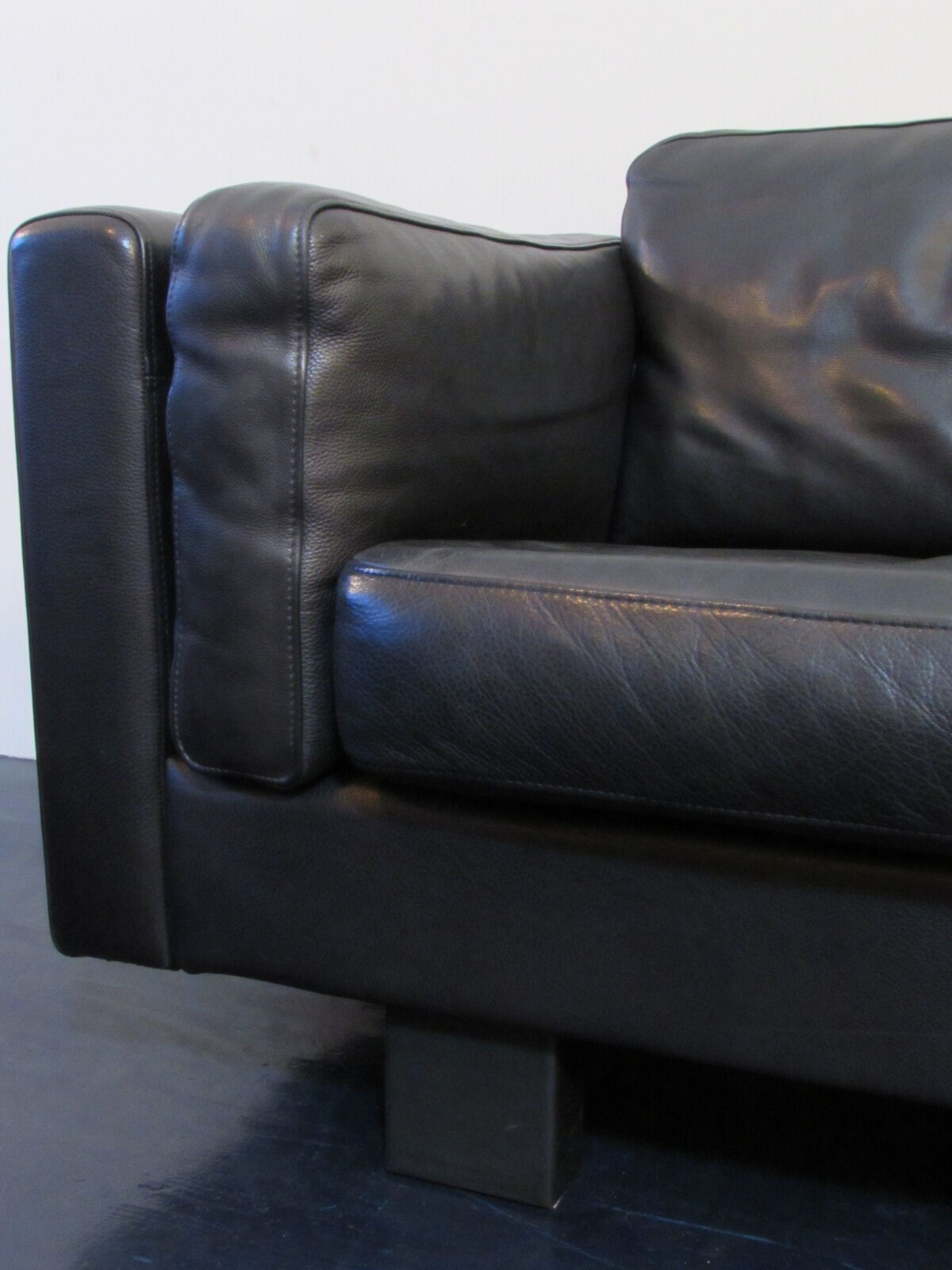 Black leather sofa from Denmark