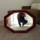 Miroir octogonale art déco en bois massif