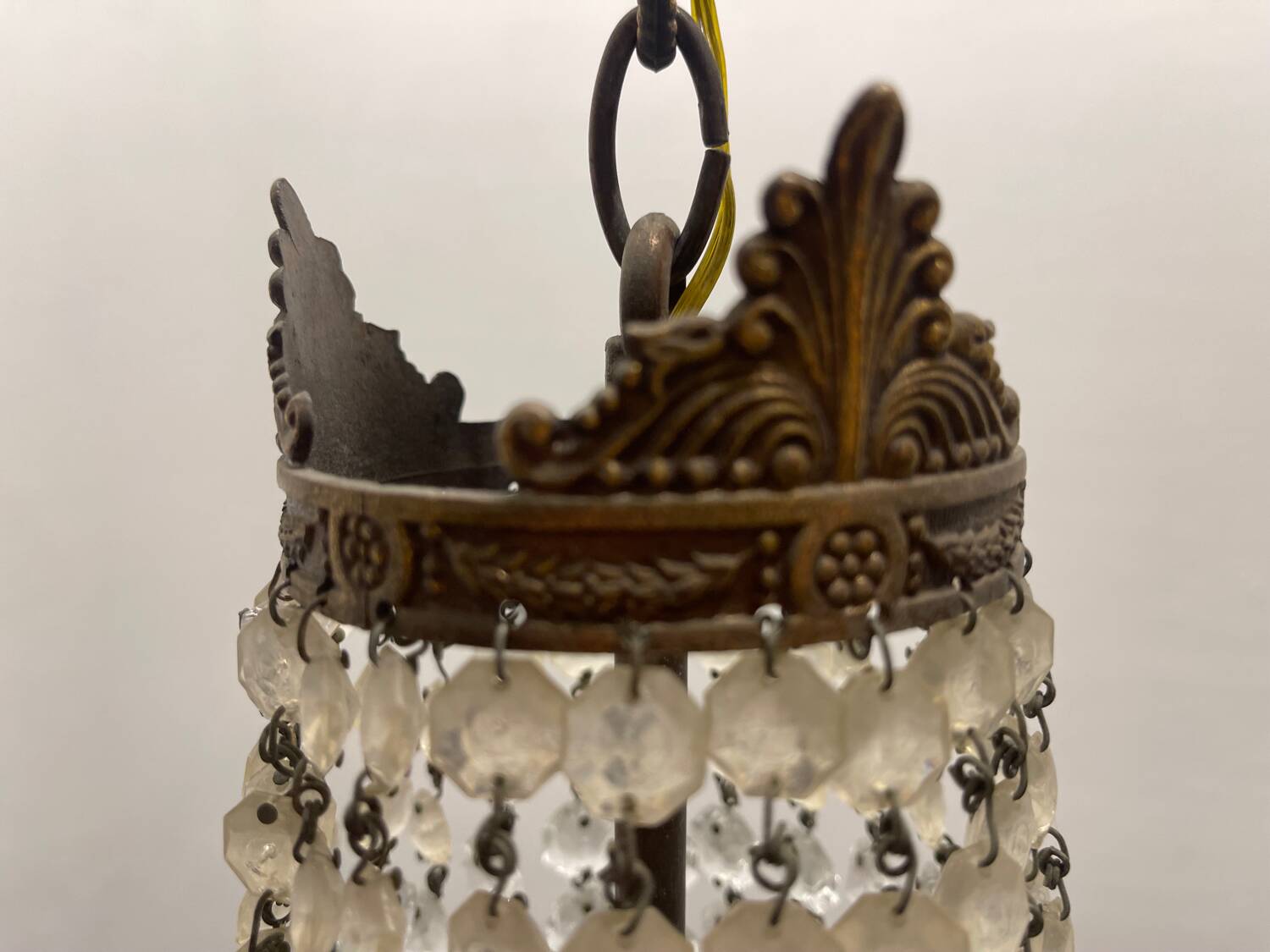 Italian Crystal Basket Chandelier 1960’s