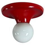 Castiglioni red metal "Light Ball" wall or ceiling lamp for Flos, Italy 1970s