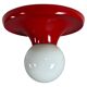 Castiglioni red metal "Light Ball" wall or ceiling lamp for Flos, Italy 1970s