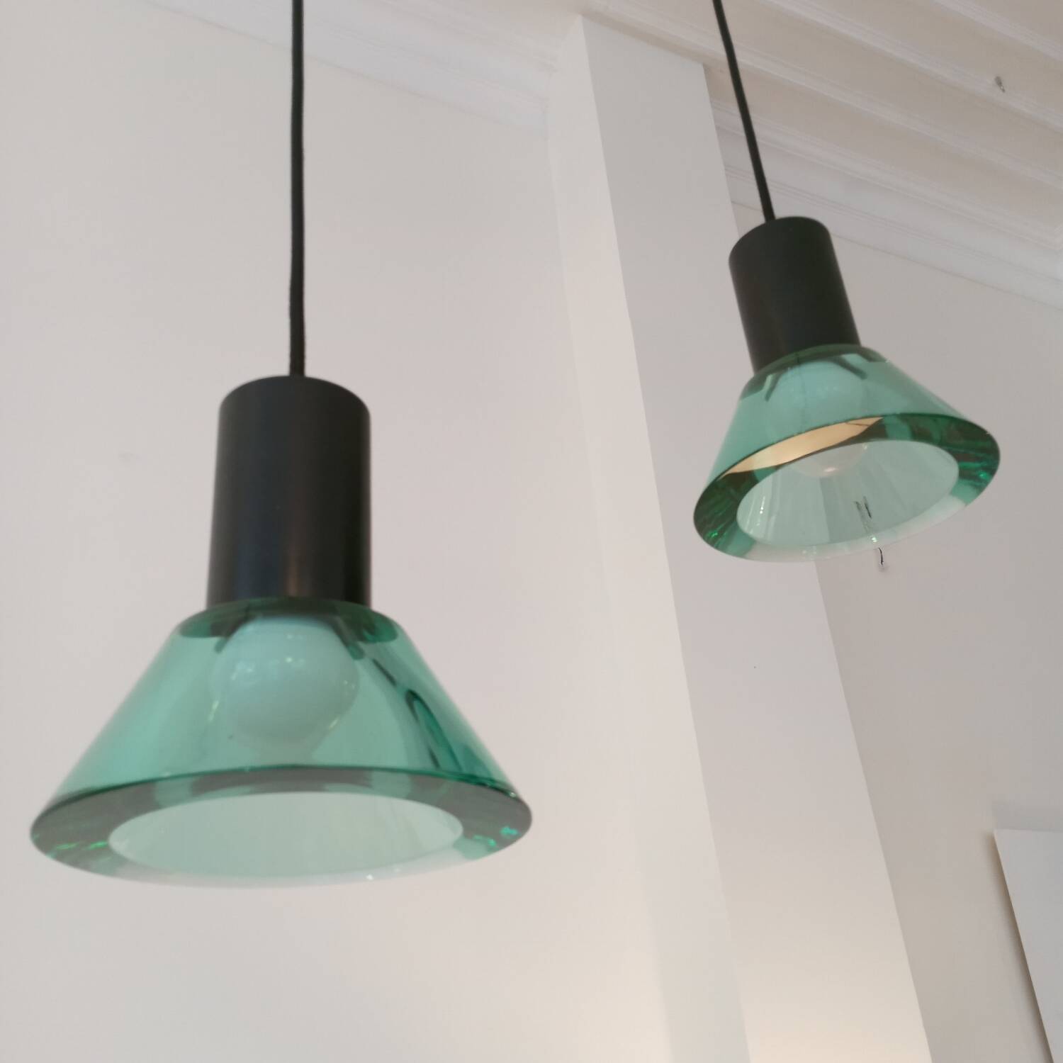 Designer pendant lights by Flavio Poli published by Seguso Murano Italy