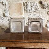 2 glass vases, 19th century.