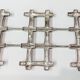 Expandable trivet in silver metal imitation bamboo