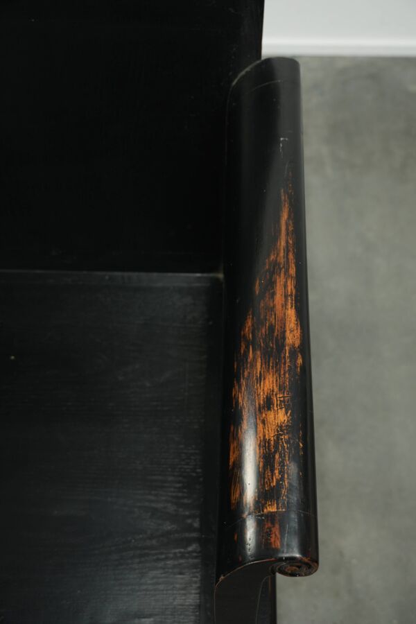 Chaise en bois noir / chaise d'appoint du 20e siècle de style asiatique