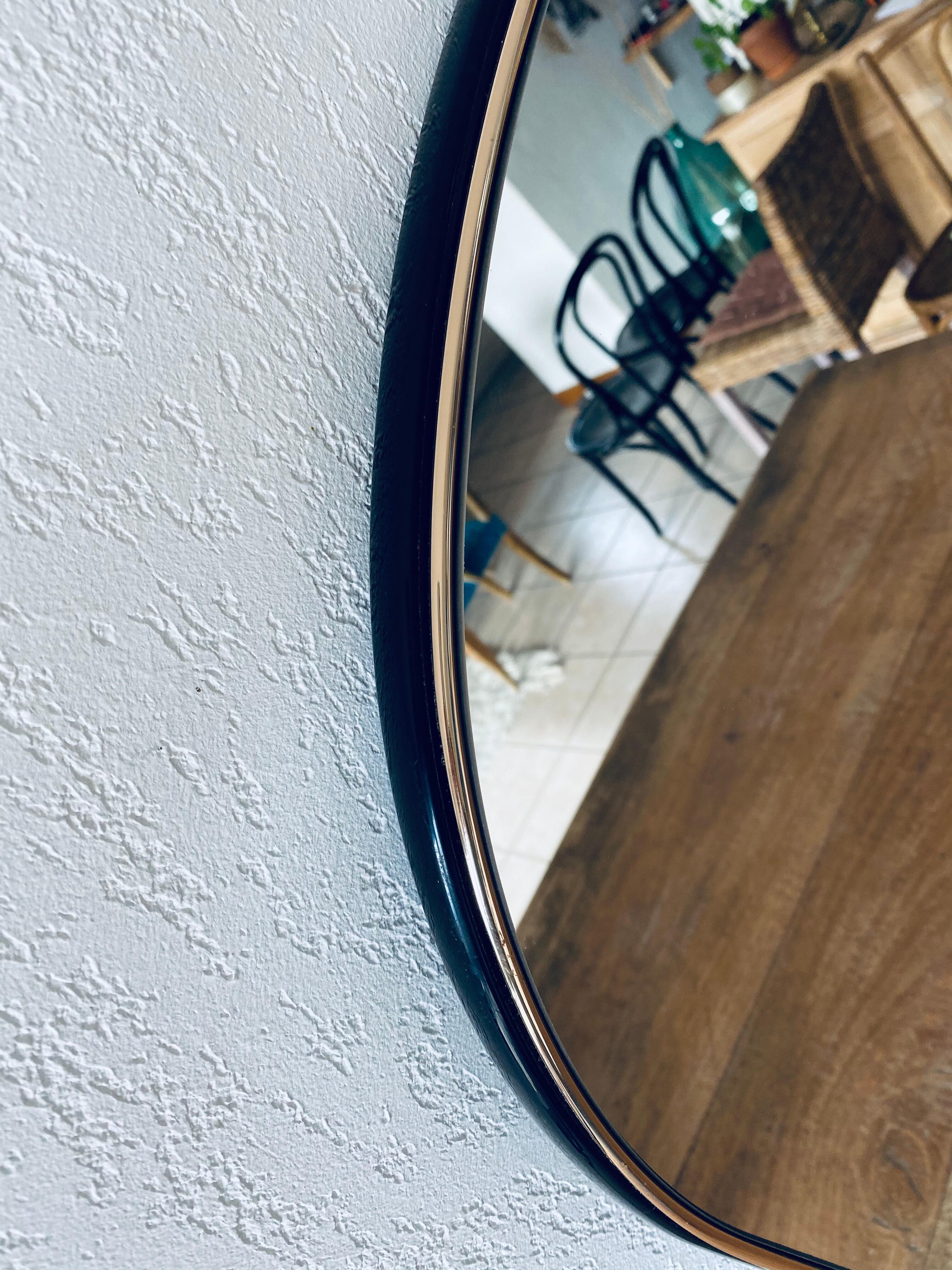 Black and gold art deco mirror - 81x69cm