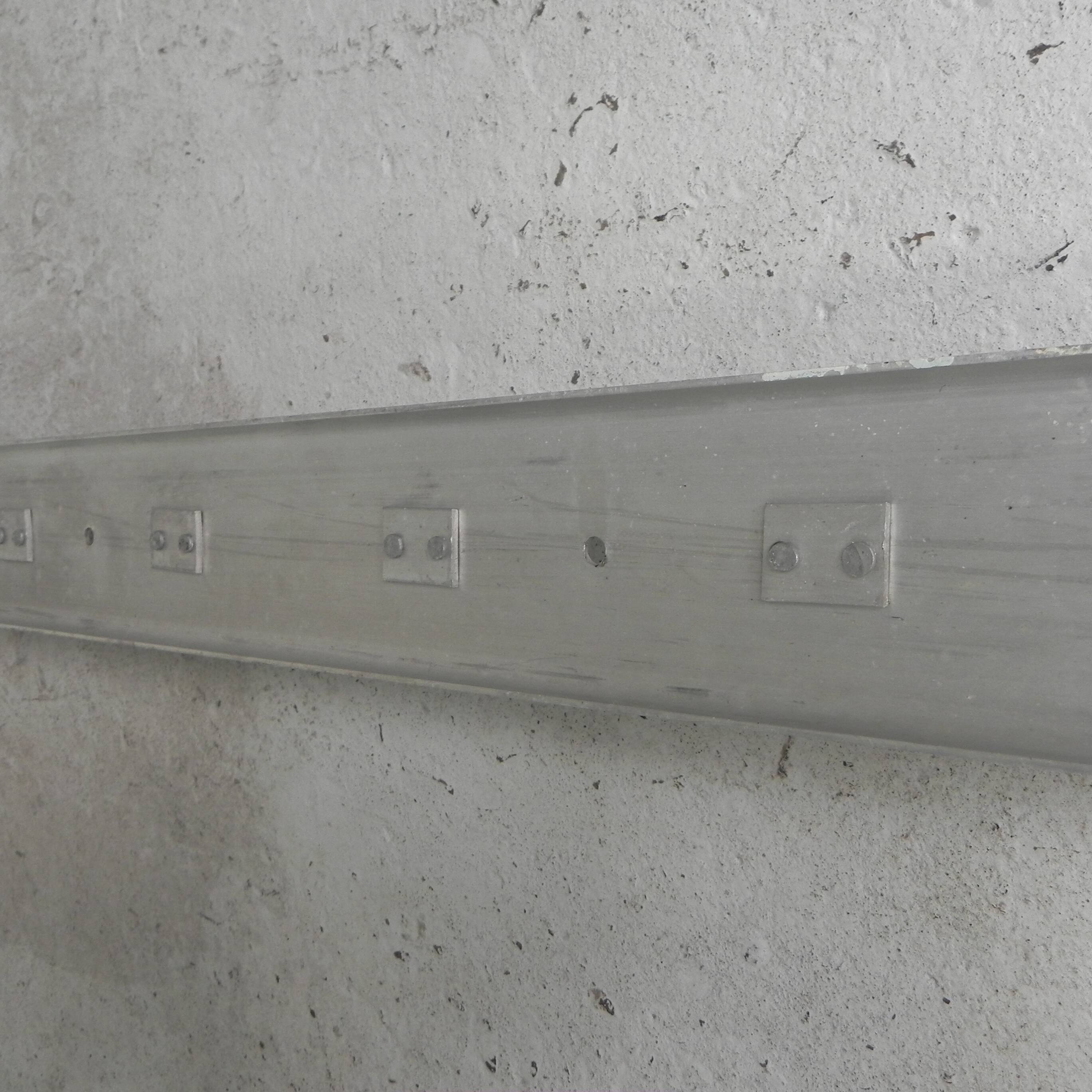 225cm Aluminum Wall Coat Rack with 16 Double Hooks, 1960s