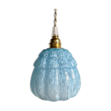 Sky blue opaline globe suspension