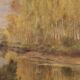 Peinture de paysage signée A. Corradi, années 1950.