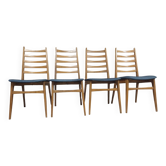 Lot de 4 chaises scandinaves vintage années 1960