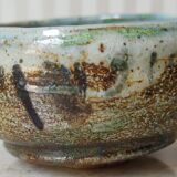 Coupe en grès chamotté émaillé brutaliste