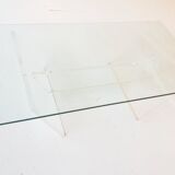 Glass and plexiglass coffee table 1970