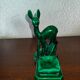 Saint Clement earthenware ashtray representing 1 doe signed Green